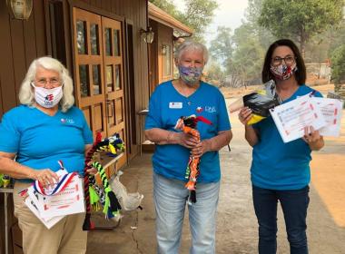 The Sierra Foothills Chapter created Veterans room signs for the local living center and hand braided dog toys to donate to the local SPCA.