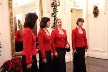 The local women's singing group, Seraphim, sang carols that put everyone in the Christmas spirit.