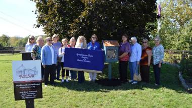 Members of the Joseph Spencer Chapter celebrated the DAR National Day of Service by installing a Little Free Library in Alexandria Park located in Portsmouth, Ohio.