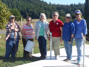 Members of Eel River Valley Chapter celebrated DAR National Day of Service by cleaning up trash at Sunrise Cemetery in Fortuna, CA