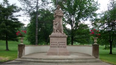 Grant Recipient, Historic Preservation Category: Wheeling Chapter, Wheeling, W.V. Restoration to the 1928 Madonna of the Trail monument included cleaning, removal of algae growth, and repairs. A coating was added to protect it from the elements. Granite urns were added and the grounds were restored and beautified.
