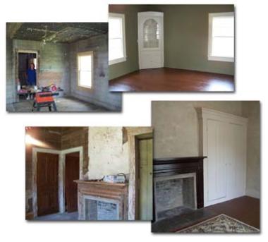 The Libertad Chapter, NSDAR sponsored a DAR historic restoration grant for the 1860 Cleveland-Partlow House in Liberty, TX. The grant replaced and refinished walls, ceilings, floors and window trim molding for the Dog Trot Hallway, Mim's Bedroom and the kitchen service area of the house.