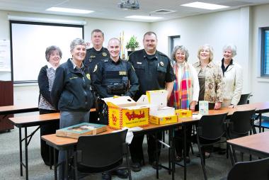 Daniel Boone Chapter, NC brought breakfast to the Watauga County Sheriff's Department