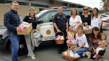 De Anza Chapter, CA donated over 100 stuffed animals to their local police department to give to children in crisis.