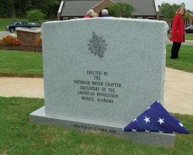 Grant Recipient, Patriotism Category: Needham Bryan Chapter NSDAR, Mobile, Ala. Members of the Needham Bryan Chapter, NSDAR, of Mobile, Ala., were enthusiastic about the need to honor the brave women who have defended the liberties held so dear. To that end, they set out to place a Womens Veteran Memorial in the new Veterans Cemetery, located in Baldwin County.