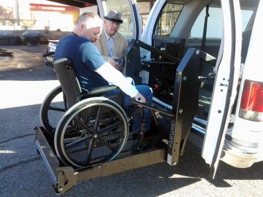 Grant Recipient: Patriotism, New Mexico Veterans Integration Centers,  Albuquerque, NM  With the aid of a DAR grant a lift gate for wheelchairs was purchased and installed on a NMVIC van, thus accommodating veterans in wheelchairs and with limited mobility.  With this lift-gate the program can support the transportation needs of veterans within the community.