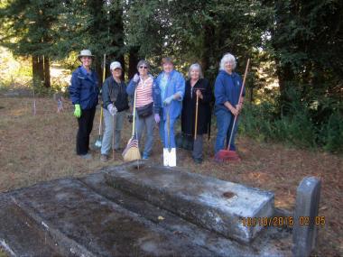 Redwood Forest Chapter, CA cleaned up the veterans section of the Blue Lake Cemetery