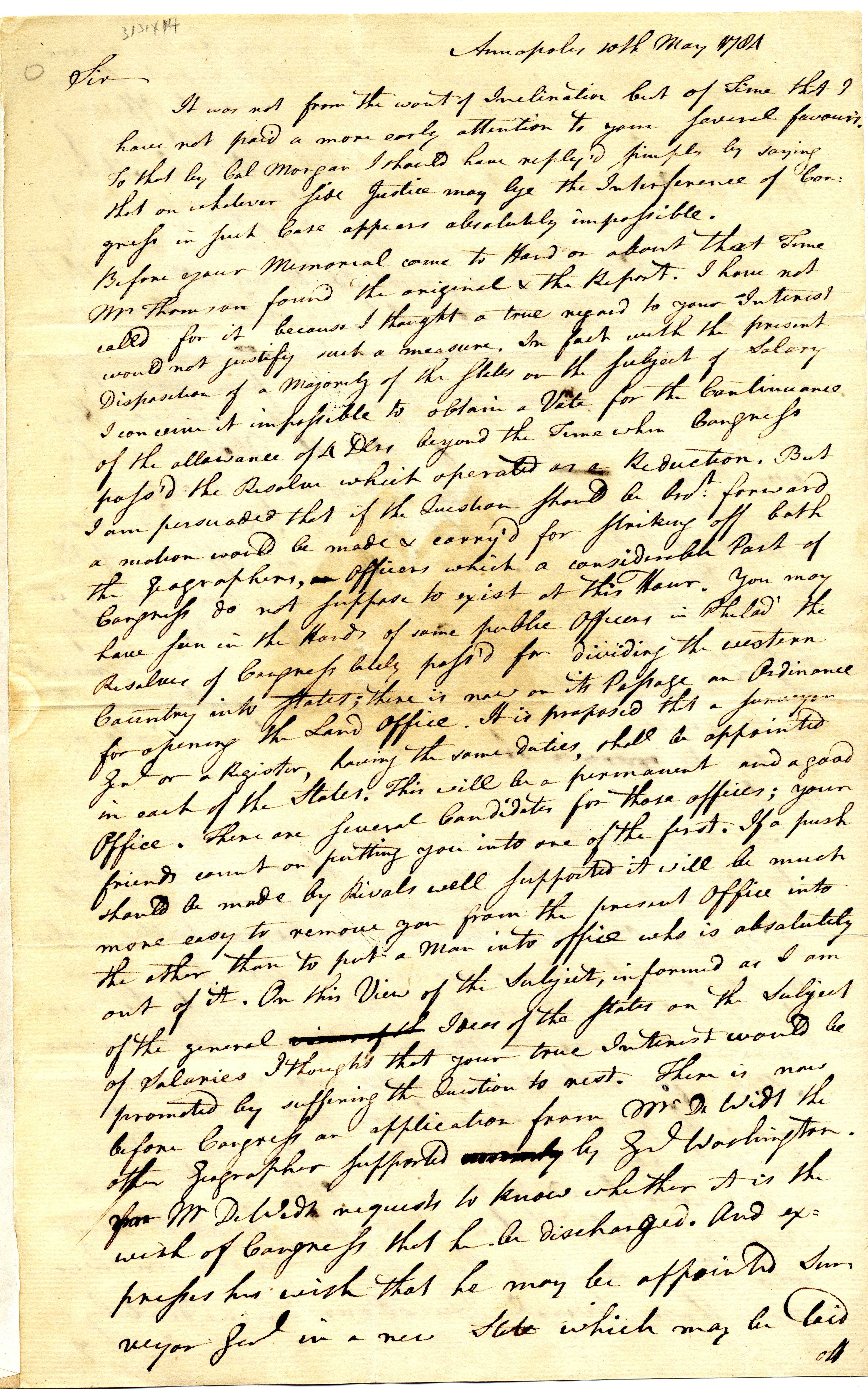 Letter from Hugh Williamson 