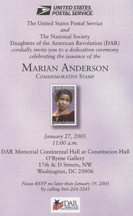 marian anderson stamp dedication ceremony daughters of wall calendar 2019