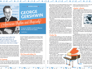 Magazine spread of American Spirit featuring George Gershwin
