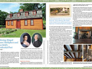 Magazine spread of American Spirit featuring historic homes