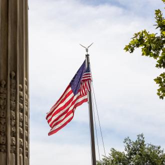 american flag flying 