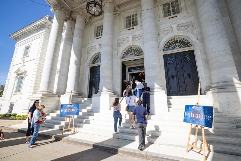 Members of the public entering DAR Headquarters for America's Birthday Party 