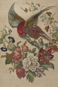 Needlework picture, 1868 / Annis Franklin Kyle / Salem Female Academy / Salem, North Carolina / Silk and wool on linen.
