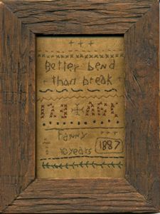 Sampler, 1887 / "Fanny" / Pennsylvania / Wool and cotton on canvas.