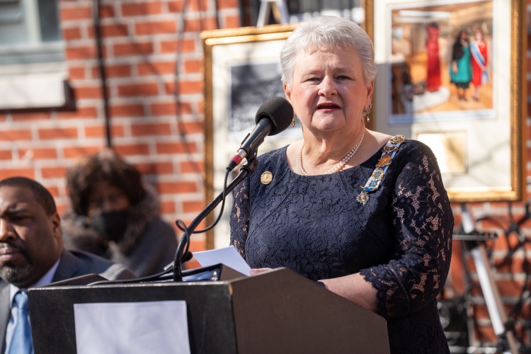 Mrs. Storage Speaking at the Marian Anderson Museum Ribbon Cutting