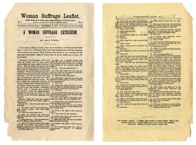 The American Woman Suffrage Association's Woman Suffrage Leaflet, September 15, 1888 issue.