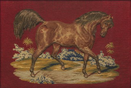 Needlework horse portrait, about 1860 / Unidentified maker