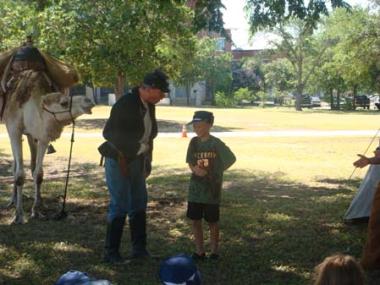 A DAR grant supported students at the Civil War Soldier Camp at the Historic Waco Foundation in Texas.