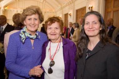 President General Linda Calvin had a chance to visit with Rosemary Snow (center) who attended Marian Anderson's 1939 concert at the Lincoln Memorial when she was 8 years old.