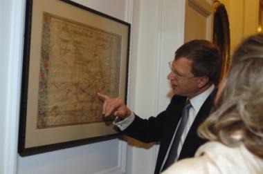 Historic maps and portraits line many of the halls of the DAR Headquarters.