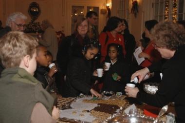 Guests picked out their favorite cookies and had their hot chocolate topped with whipped cream.