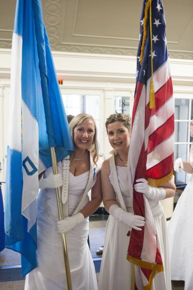 DAR Pages prepare for the Opening Night procession.
