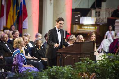 Alexander Rose, author of "Washington's Spies: The Story of America's First Spy Ring," delivers keynote remarks at the Opening Night Ceremony.