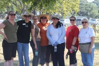 Members of Andrew Carruthers, Austin, Texas, celebrate 125 years of service spending the afternoon at Cementerio Mexicano de Maria de la Luz. Along with Daughters from other Austin area chapters, members worked at the cemetery, cleaning graves and performing other maintenance tasks. ‪#‎DARDayofService