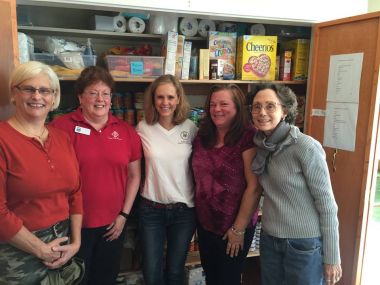 Hudson River Patriots Chapter (New York) ran a food drive and collected lots of goodies for Dobbs Ferry Food Pantry.