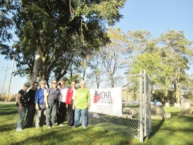 Fox River Valley Chapter (Algonquin, IL) participate in a cemetery cleaning and indexing project for Celebrate 125. As a new chapter (2015) we are so excited to be DAR members! ‪#‎DARDayofService‬