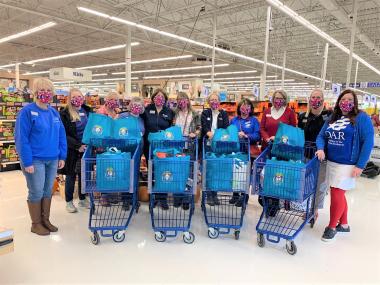 The Elizabeth Schuyler Hamilton Chapter picked out items for individual sizes of children on behalf of the non-profit organization, Hope Pkgs.