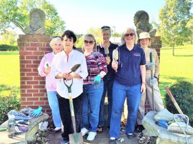 National DAR Day of Service- Hart Chapter, Winchester, KY- Daughters plant bulbs at the Clark County Public Library. Happy 125th Birthday NSDAR!