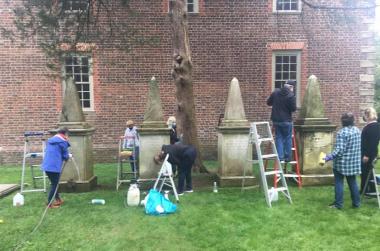 The Anna Maria Fitzhugh Chapter cleaned the headstones of the Fitzhugh family.