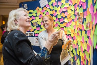 DAR members share their stories of how they volunteered in their local communities on the Celebrate America Wall.