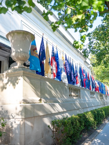 During Congress the State Flags are posted on the D street ramp of Constutition Hall