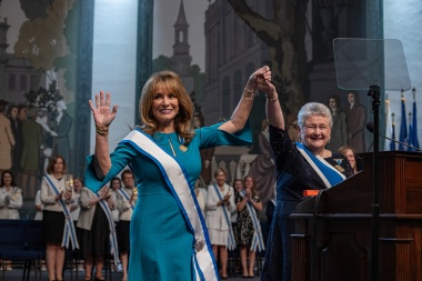 Honorary President General Pamela Wright and President General Ginnie Sebastian Storage