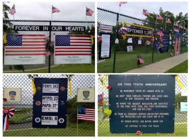 Cathy Zientek and her sister Linda Humphreys live in Lyndhurst, NJ but are members of Mary Ingles Chapter in KY. They were eyewitnesses to the events of September 11. Within hours of the fall of the World Trade Center towers, local residents began leaving items at a fence where they had gathered to witness the tragic events, creating their own local memorial. The sisters took responsibility for maintaining the memorial fence and spend 7-8 hours each week repairing and replacing items lost or damaged by time