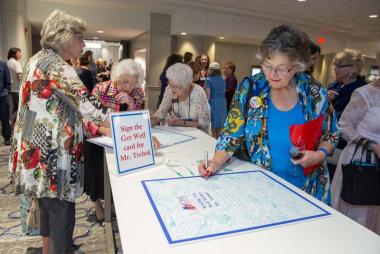 Get well cards were available for DAR members to sign for Alex Trebek since his health prevented him from attending the Opening Night Ceremony.
