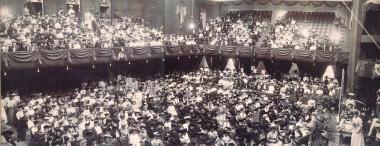 The construction of Memorial Continental Hall was still incomplete in 1906 but that didn't stop the Society from holding the 15th Continental Congress in its auditorium, shown in this photo.