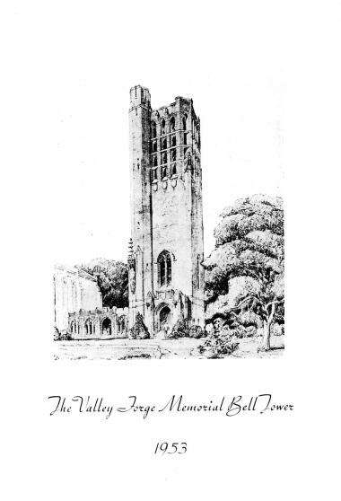 ‪#‎TBT‬ 62 years ago this week, DAR dedicated the National Memorial Bell Tower at Valley Forge National Historical Park, the site of the Continental Army's winter encampment during the Revolutionary War. DAR donated the funds to build this Bell Tower, which is tallest and one of the most striking monuments at the park. The 114-foot Bell Tower, with its fifty-eight bells varying in size from 13.5 pounds to 4 tons, 26 tons in all, all perfectly tuned, forms a four-and-a-half-octave carillon that still sounds 