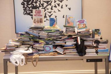 DAR members brought hundreds of children’s books to Service to America Night to donate for military families. The books were then donated to Walter Reed Medical Center’s Oak Leaf Club.