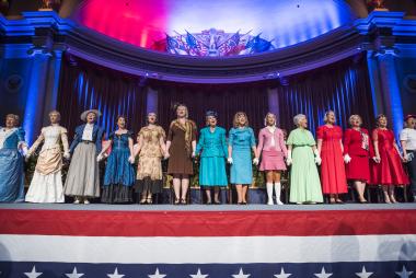 All of the characters of the 125th Congress Anniversary Commemorative Performance sing God Bless America with the assembly at the end of the performance. Learn more and watch the performance at: www.dar.org/125performance