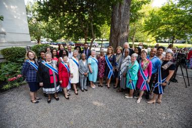 Exec Officers in garden