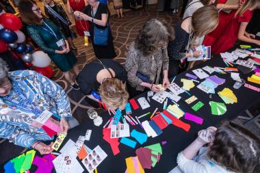 People making bookmarks