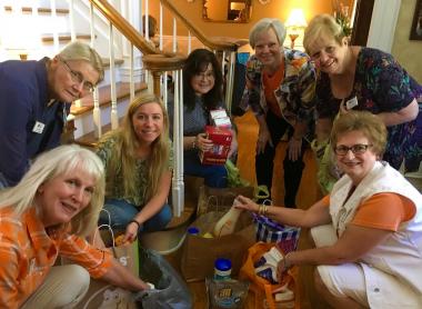 The Samuel Frazier Chapter, TN, collected donation items for the TN Fisher House, A Hand Up for Women, and the Knox County Christian Women's Job Corps.