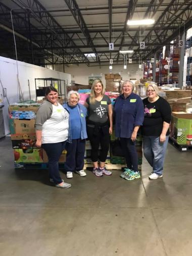 The Western Reserve-Lakewood Chapter, OH, volunteered at the Greater Cleveland Food Bank. Their task was to glean and sort the donated produce.