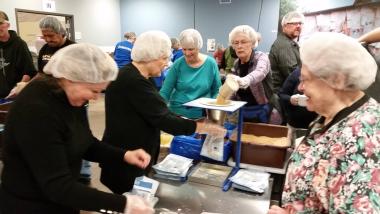 The Keewaydin Chapter, MN, volunteered at Feed My Starving Children. They packed 26 boxes of food that will go to Jamaica and Nicaragua