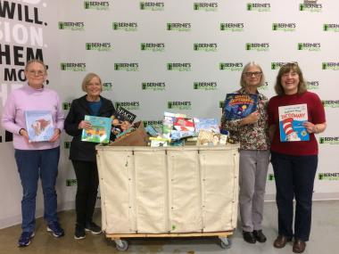 The Skokie Valley Chapter, IL, donated 610 books to Bernie's Book Bank and volunteered with them to package books into bins and get them ready to be delivered to Pre-K through first grade children at risk.