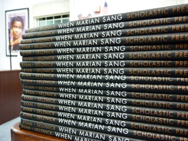 In honor of the 75th anniversary of Marian Anderson's Lincoln Memorial Concert, DAR donated books about Marian Anderson to each of the District of Columbia Public School libraries